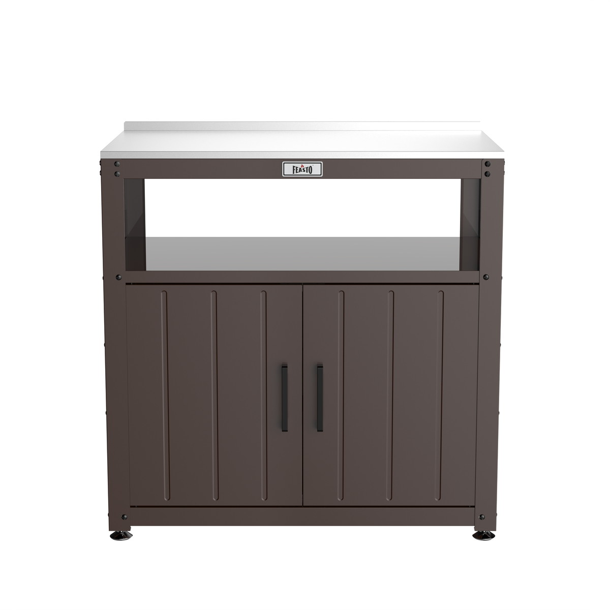 Outdoor Grill Cart with Stainless Steel Top and Storage Cabinet 360 view
