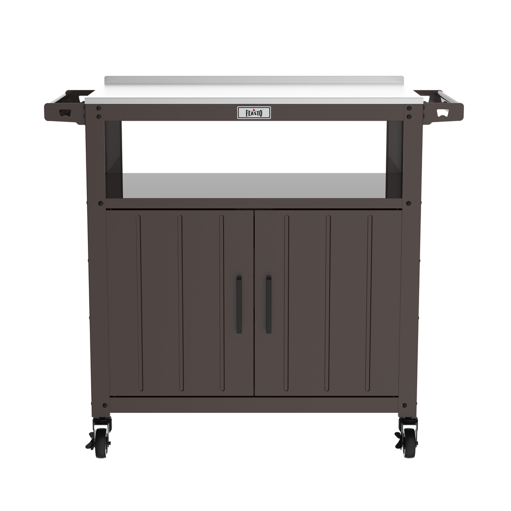 Outdoor Grill Cart with Raised-Edge Top 360 view