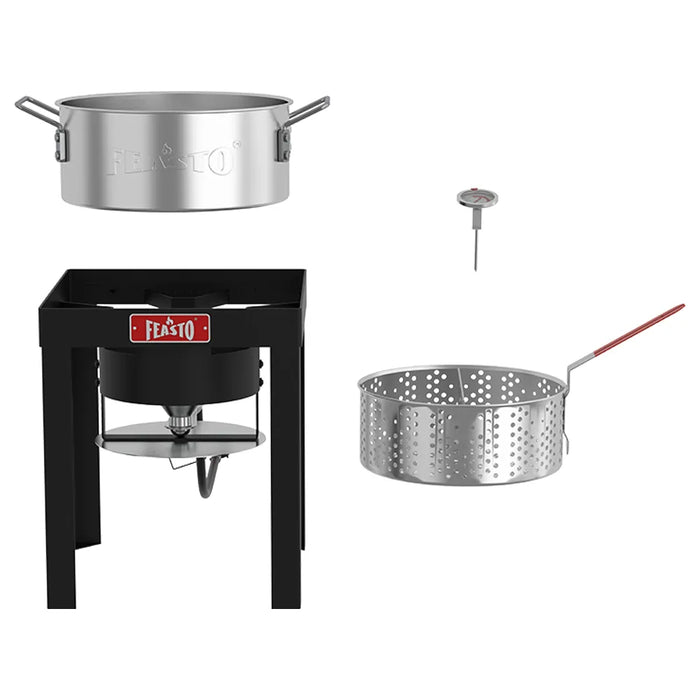 10 Qt Outdoor Turkey Fryer Pot Kit with Gas Stove Burner Stand