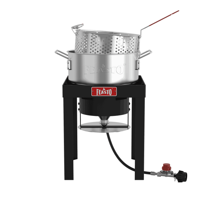 10 Qt Outdoor Turkey Fryer Pot Kit with Gas Stove Burner Stand