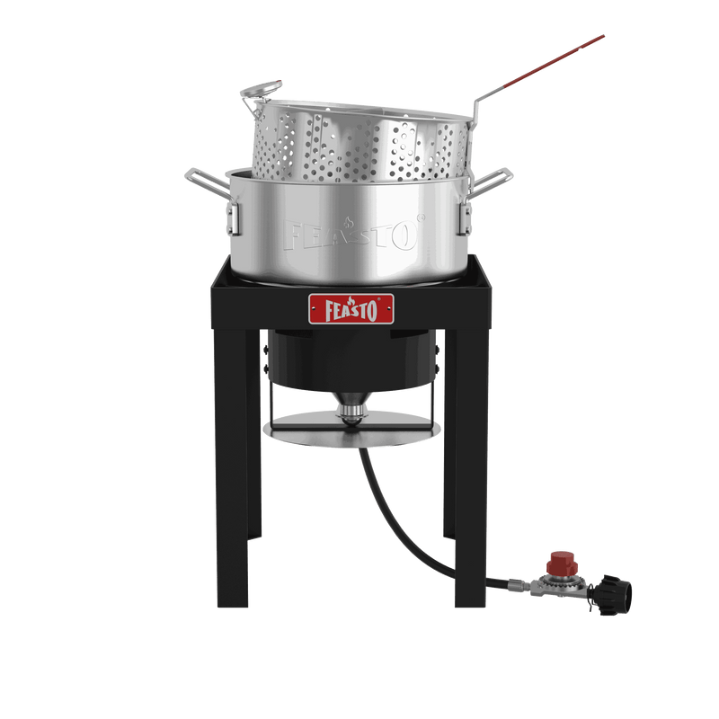 10 Qt Outdoor Turkey Fryer Pot Kit with Gas Stove Burner Stand