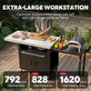 FEASTO Movable Stainless Steel Kitchen Island with Cover & Drop Leafs(Add to cart and enjoy an additional 10% discount)