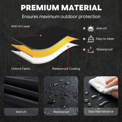 FEASTO 28-Inch Outdoor Concave Comal Cover, Waterproof 600D Heavy Duty BBQ Grill Cover, with Hook and Loop Straps, Black