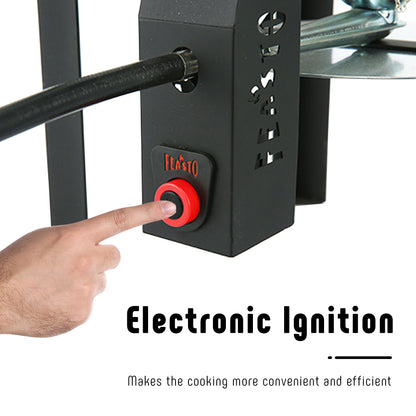 FEASTO 4 in 1 Turkey and Fish Fryer Set with 30 Qt & 10 Qt Aluminum Pots Electronic Ignition Outdoor Propane Gas Cooker with Adjustable 0-10 PSI Regulator Non-Assembly Frame Stand