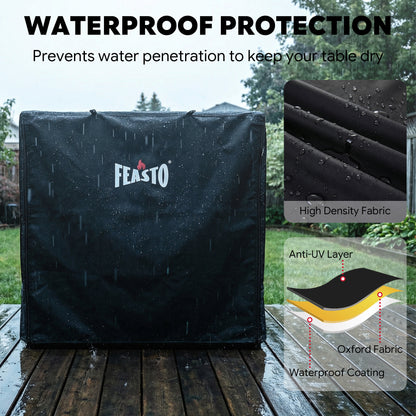 FEASTO 36-Inch Outdoor Prep Table Cover, Waterproof 600D Grill Cart Cover with Roll-Up Zippered Door, for Kitchen Island & Outdoor Storage Cabinet, Black