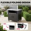 FEASTO Movable Stainless Steel Kitchen Island with Cover & Drop Leafs(Add to cart and enjoy an additional 10% discount)
