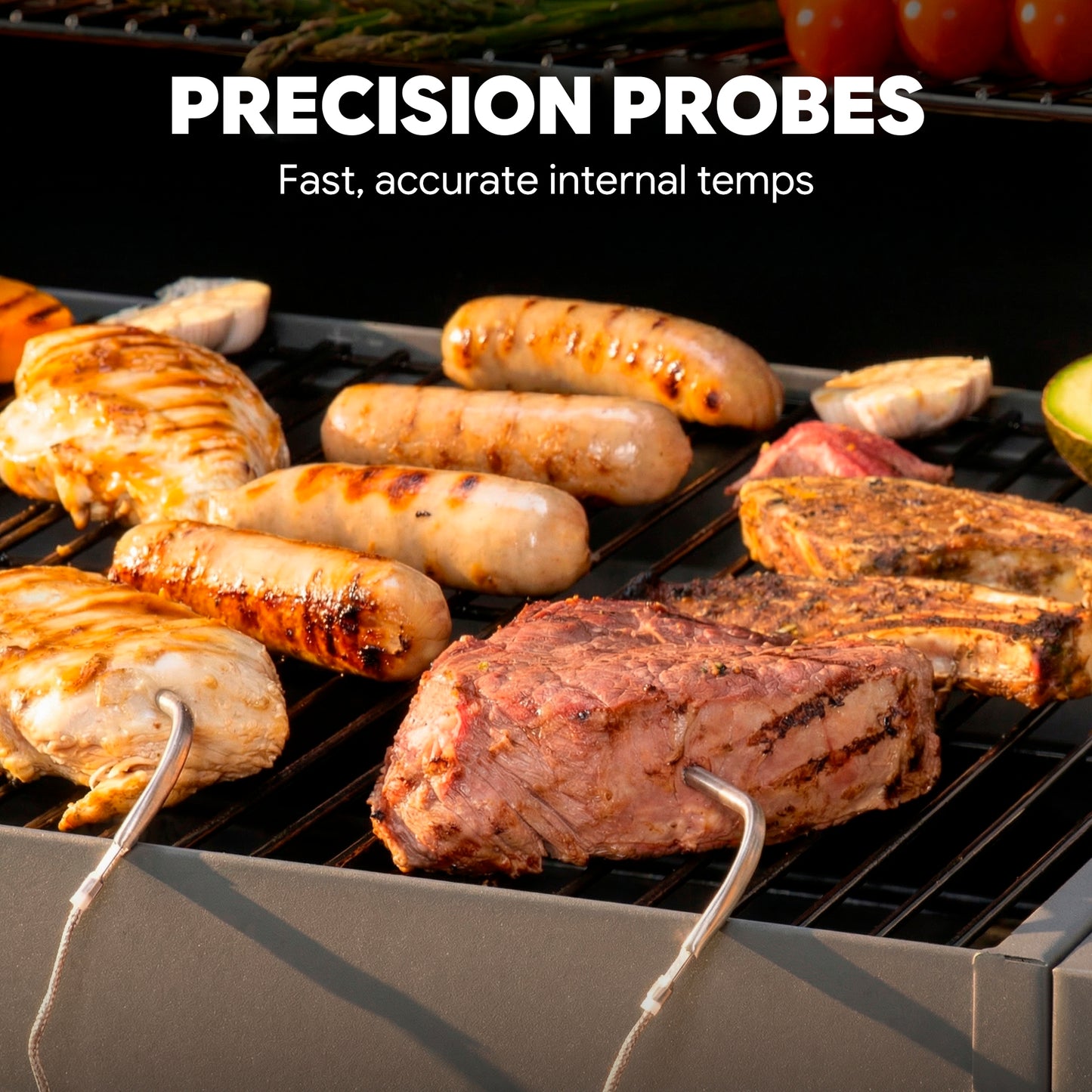 30-Inch Charcoal Grill with Offset Smoker, Digital Temperature Control & 2 Meat Probes