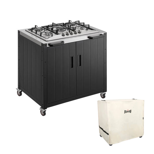 Feasto Outdoor Kitchen Series 5-Burner Outdoor Gas Grill with Cover, Modular Kitchen Grill