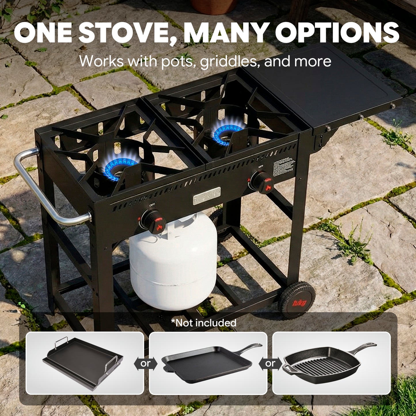 Feasto Propane Outdoor Double Burner Deep Fryer Cart