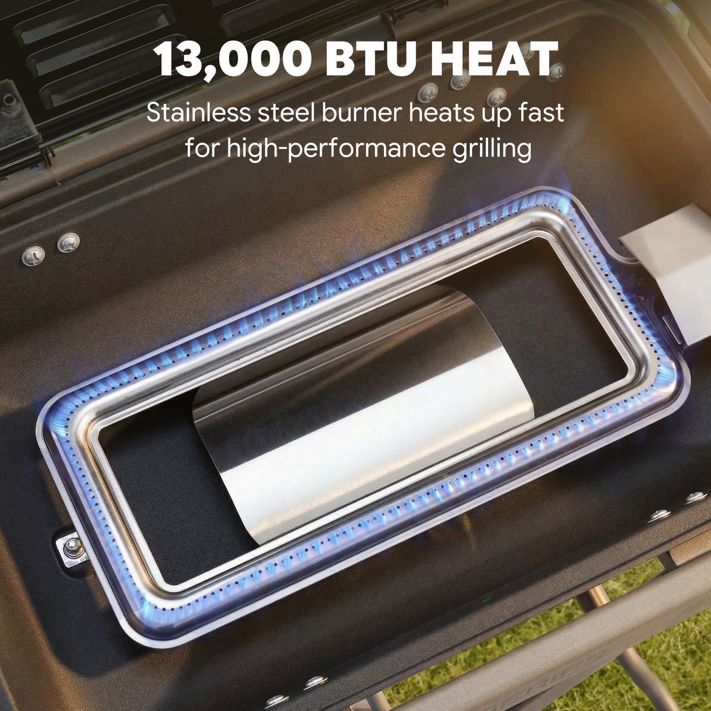 Portable Propane Gas Grill with Folding Cart, Camping & Tailgating, Grey