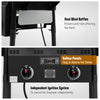 Outdoor Movable Propane Deep Fryer,Dual Tank with Dual Independent Cast Iron Burners