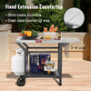 40’’x20’’ Outdoor Grill Cart, Movable Pizza Oven Table with Foldable Extension Table&Wheels