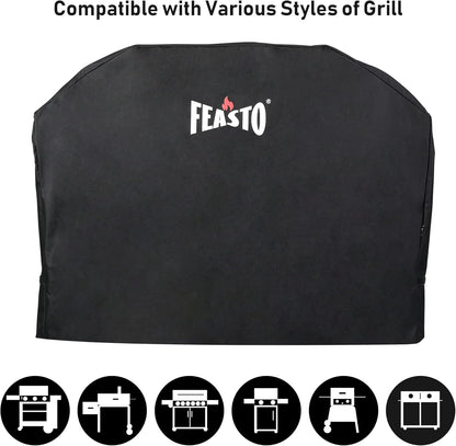 BBQ Grill Cover, 55” Heavy Duty Waterproof Gas Grill Cover,Anti-UV,Fade Resistant,Griddle Cover with Adjustable Velcro Strap,Fits for Weber,Char Broil,Nexgrill,Royal Gourmet(L55” x W23” x H42”)