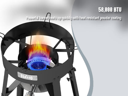 Feasto 23" Stainless Steel Concave Comal Set, Discada Disc Cooker with 54,000BTU Paella Burner and Adjustable Stand Set, Cazo Para Carnitas Tortillas Stir Fry Wok for Outdoor Cooking, CSA Certified