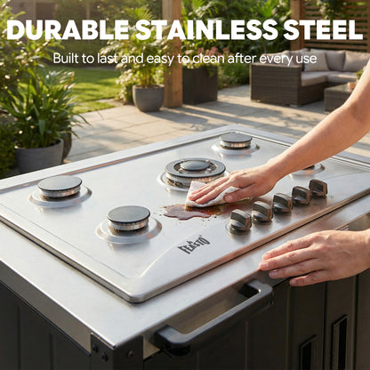 Feasto Outdoor Kitchen ,5-Burner Outdoor Gas Grill with Cover(Add to cart and enjoy an additional 7% discount)