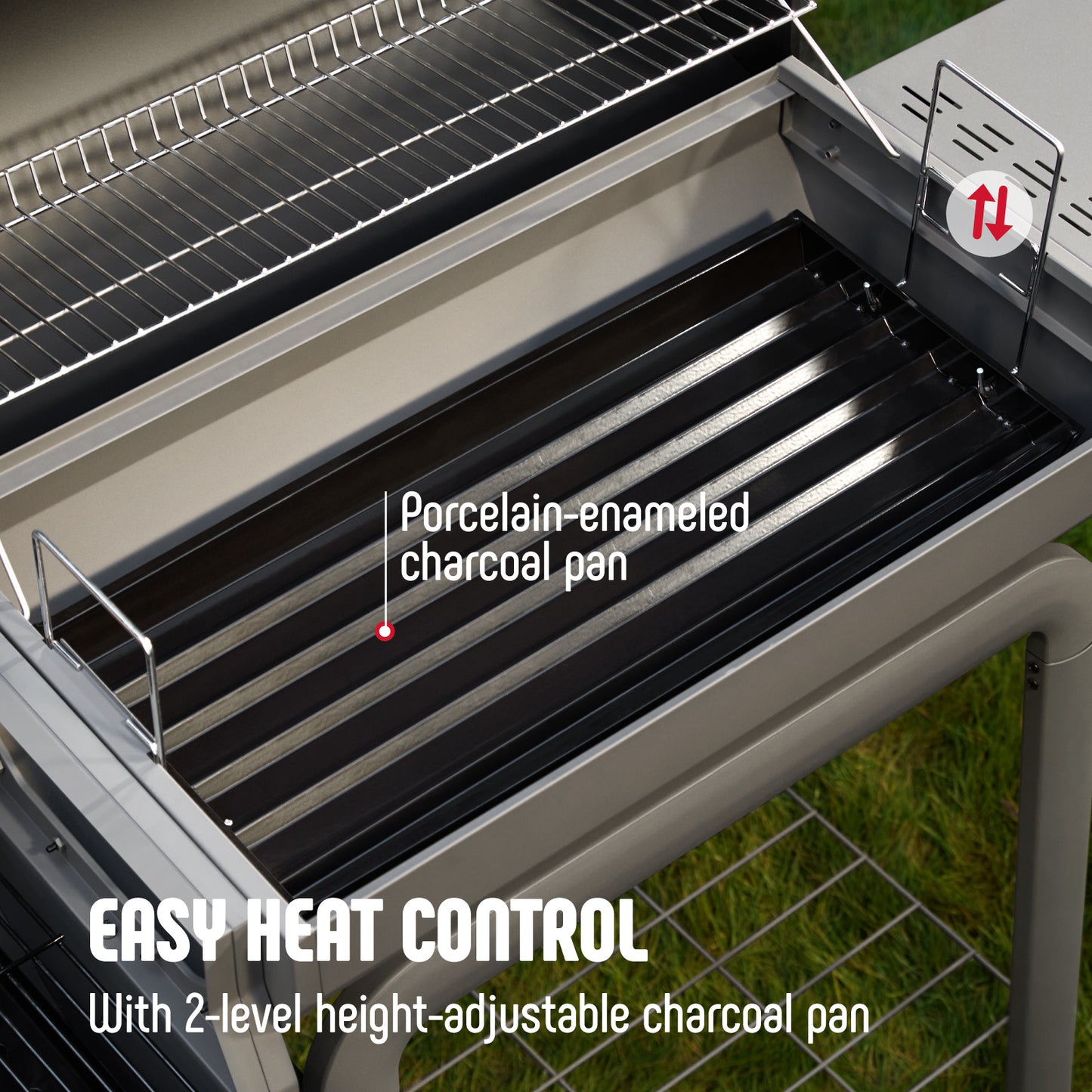 Feasto 30'' Outdoor Charcoal Grills with Cover, BBQ Grill with Offset Smoker and Side Table, 832 Sq. In. Heavy-Duty for Outdoor Backyard, Patio and Parties, Black