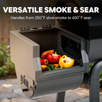 30-Inch Charcoal Grill with Offset Smoker, Digital Temperature Control & 2 Meat Probes