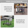 40’’x20’’ Outdoor Grill Cart, Movable Pizza Oven Table with Foldable Extension Table&Wheels