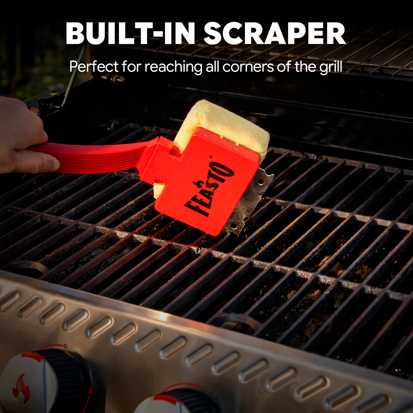 Long handle grill brush