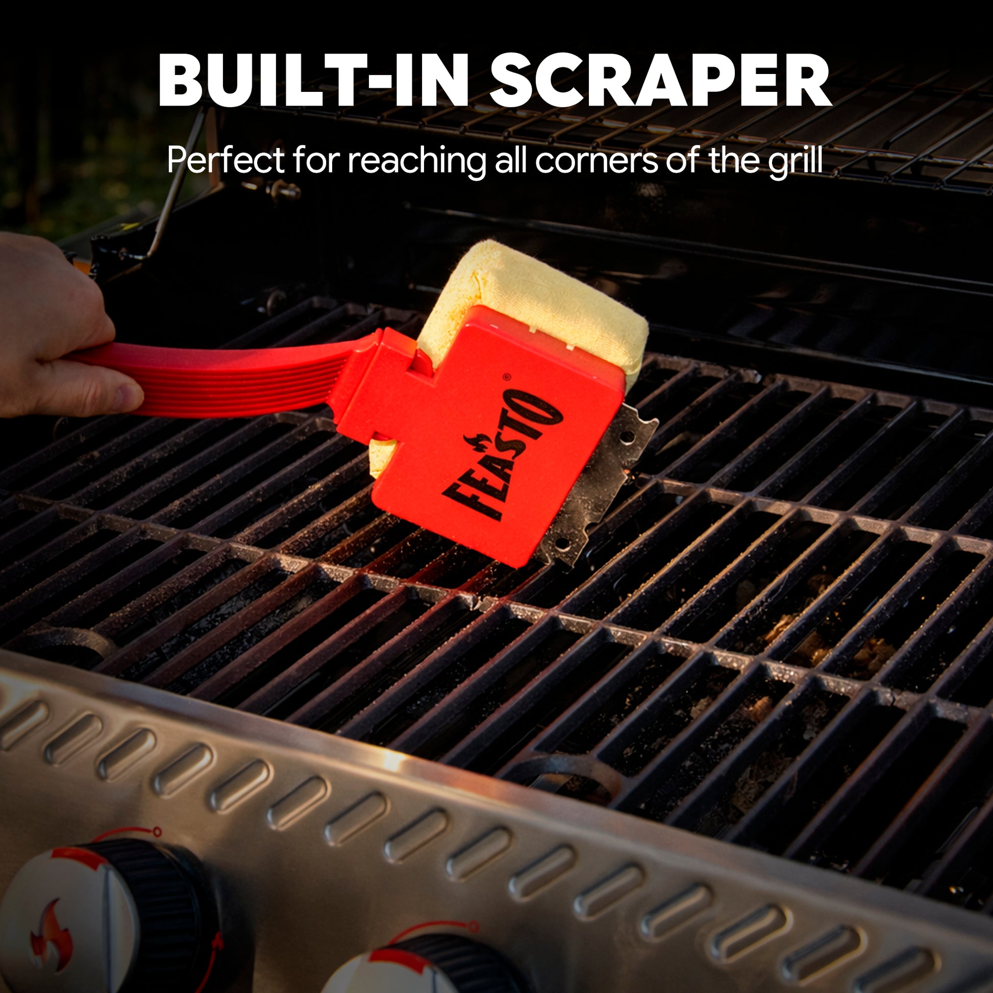 Long handle grill brush