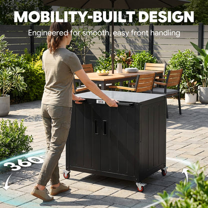 outdoor kitchen island with wheels-easily move