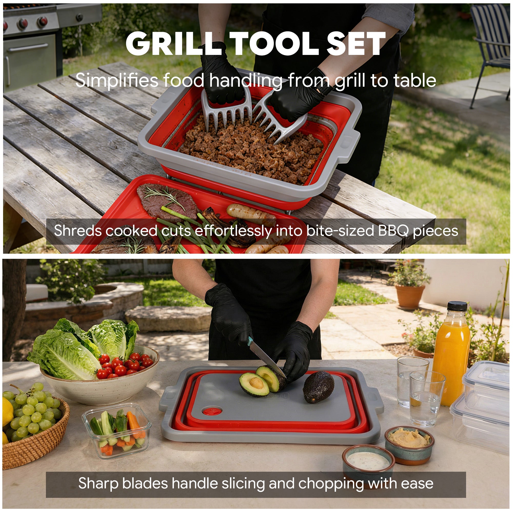 FEASTO 9-IN-1 Multifunctional Collapsible BBQ Prep Tub with