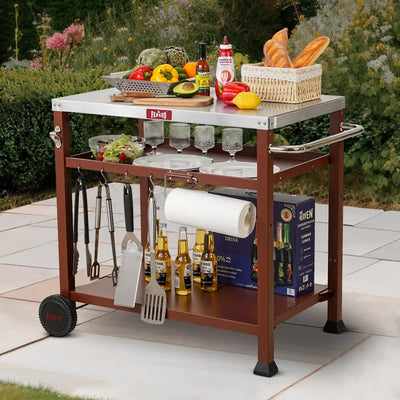 Outdoor Grill Cart with Multi-Function Storage