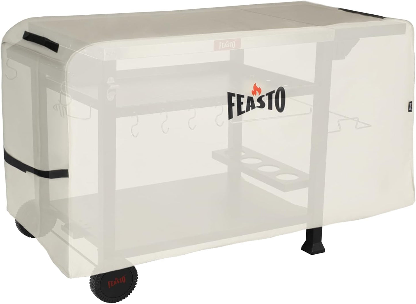 Feasto Outdoor Grill Table Cart, Pizza Oven Stand with Cover, 50" x 22" Stainless Steel Tabletop