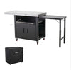 FEASTO Movable Stainless Steel Kitchen Island with Cover & Drop Leafs(Add to cart and enjoy an additional 10% discount)