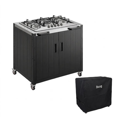 Feasto Outdoor Kitchen ,5-Burner Outdoor Gas Grill with Cover(Add to cart and enjoy an additional 7% discount)