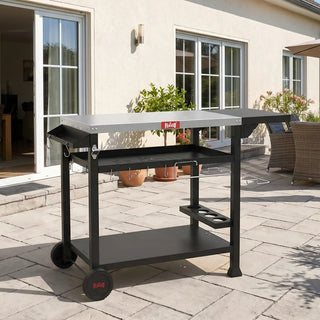 Outdoor Grill Cart with Foldable Side Table