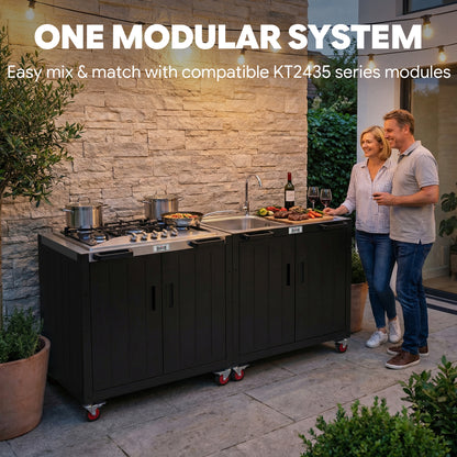 Feasto 5-Burner Propane Gas Stove, Stainless Steel Top with Cabinet(Add to cart and enjoy an additional 7% discount)