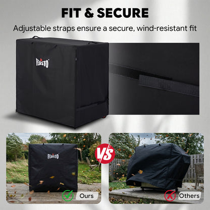 FEASTO 36-Inch Outdoor Prep Table Cover, Waterproof 600D Grill Cart Cover with Roll-Up Zippered Door, for Kitchen Island & Outdoor Storage Cabinet, Black