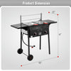 Outdoor Movable Propane Deep Fryer,Dual Tank with Dual Independent Cast Iron Burners