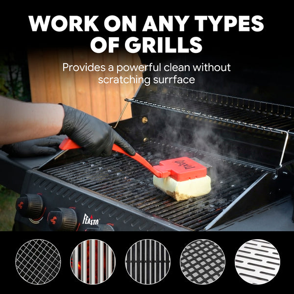 FEASTO Bristle Free Grill Brush with Scraper for Outdoor Grills, Reinforced Steam Cleaning Brush