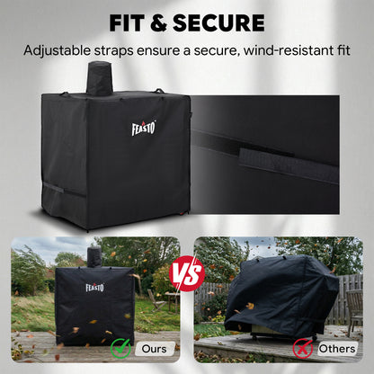 FEASTO 36-Inch Outdoor Prep Table Cover with Sink, Waterproof 600D Grill Cart Cover with Roll-Up Zippered Door, for Kitchen Island Sink Station & Storage Cabinet, Black