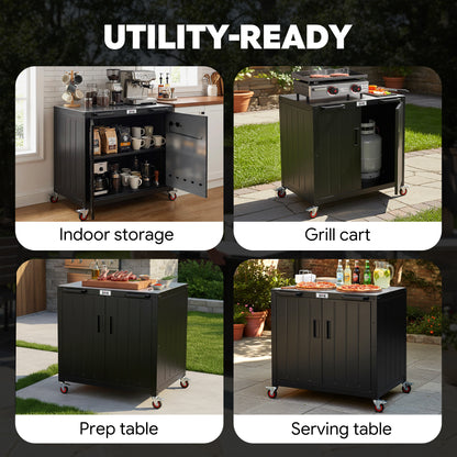 Feasto 35" Outdoor Kitchen Island & Grill Storage Cart(Add to cart and enjoy an additional 10% discount.)