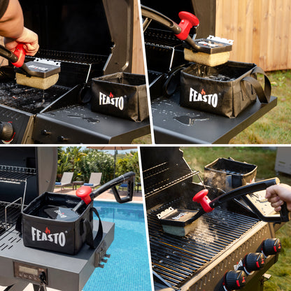 Grill Brush for Outdoor Grill & BBQ Grill Brush, 6-in-1 Bristle-Free with Interwoven-Tech & Thermal-Sensitive Sponge