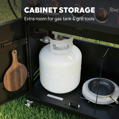 Feasto 5-Burner Propane Gas Grill with Sear & Side Burner 58,000 BTU, Black(Add to cart and enjoy an additional 5% discount)
