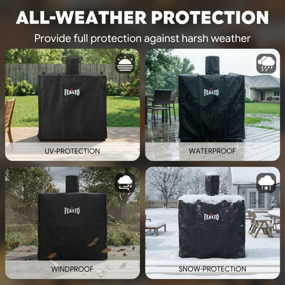 FEASTO 36-Inch Outdoor Prep Table Cover with Sink, Waterproof 600D Grill Cart Cover with Roll-Up Zippered Door, for Kitchen Island Sink Station & Storage Cabinet, Black