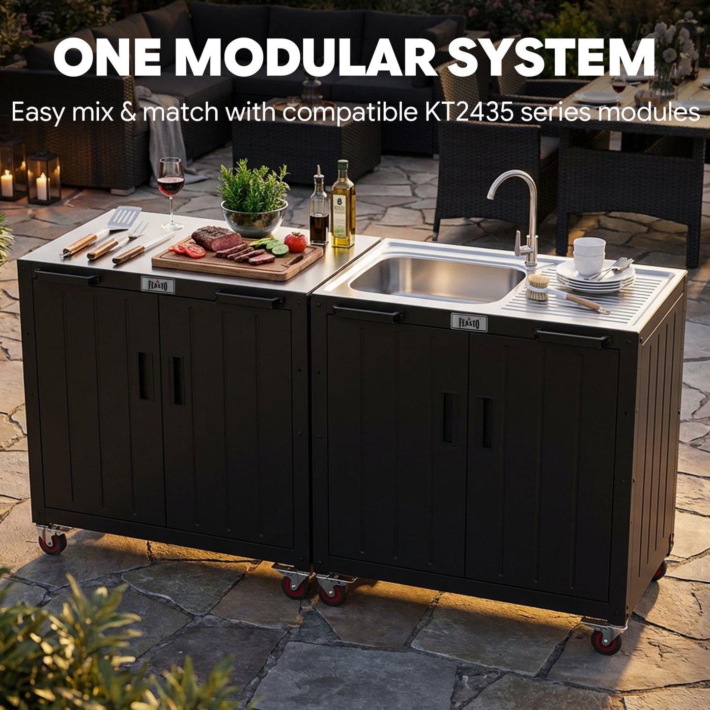 Freestanding 304 Stainless Steel Utility Sink with Cabinet for Outdoor & Utility Use