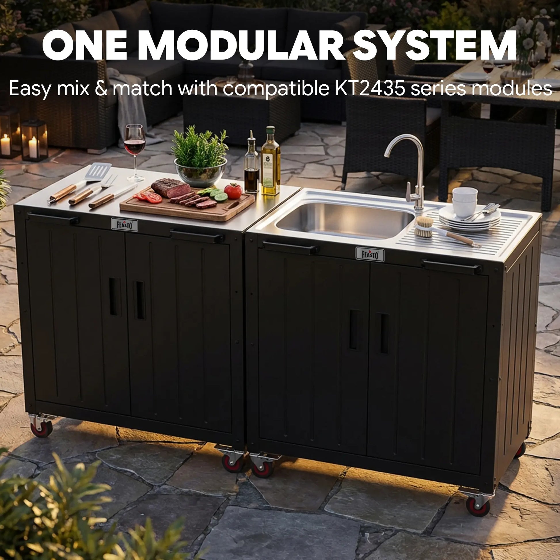 Outdoor kitchen island with sink 