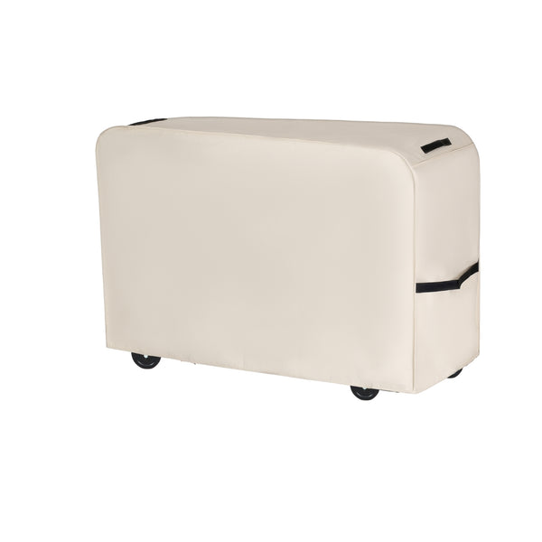 Outdoor Dining Cart Cover for Feasto 3-Shelf Adjustable Layer’s Food Prep Kitchen Cart, Heavy Duty Waterproof Cover for Feasto Dining Cart, Beige (L34.3”xW16.5”x H31”)