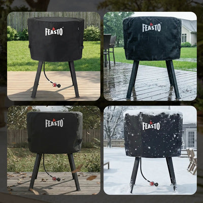 28-Inch  Outdoor Concave Comal Cover with Adjustable Velcro Strap