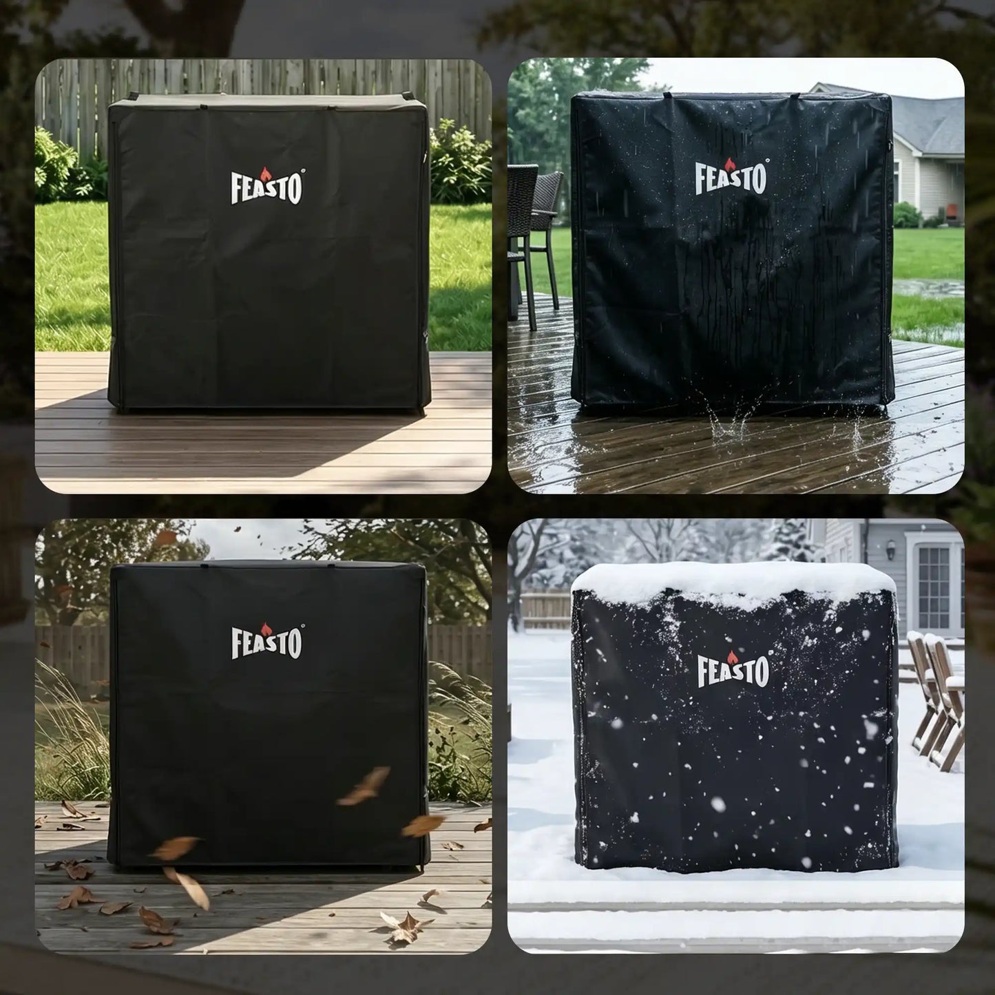 36-Inch Outdoor Prep Table Cover with Roll-Up Zippered Door
