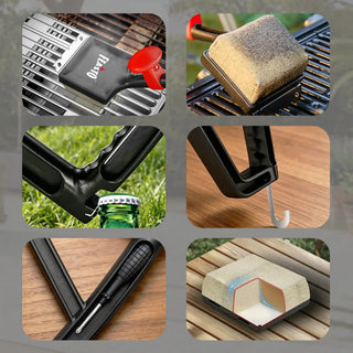 Bristle-Free Steam Grill Brush with Interwoven-Tech & Scraper