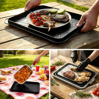 Collapsible BBQ Prep Tub & Wash Station Set for Outdoor Cooking