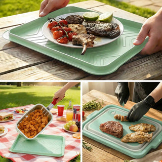 Collapsible BBQ Prep Tub & Wash Station Set for Outdoor Cooking