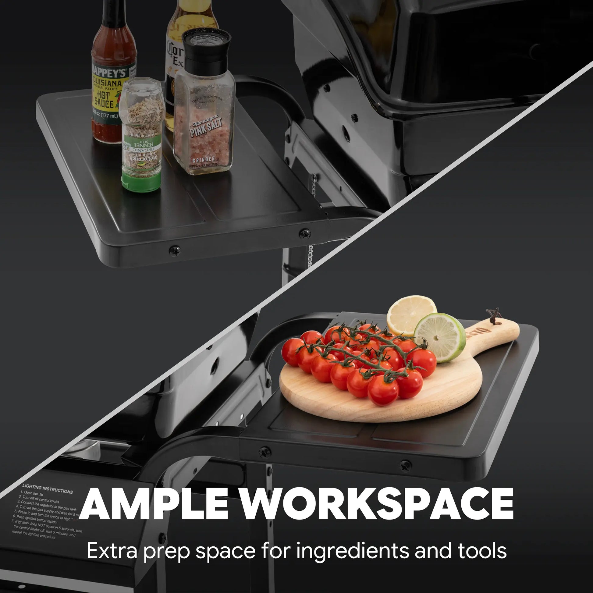 2 extra prep space- Ample Workspace'.