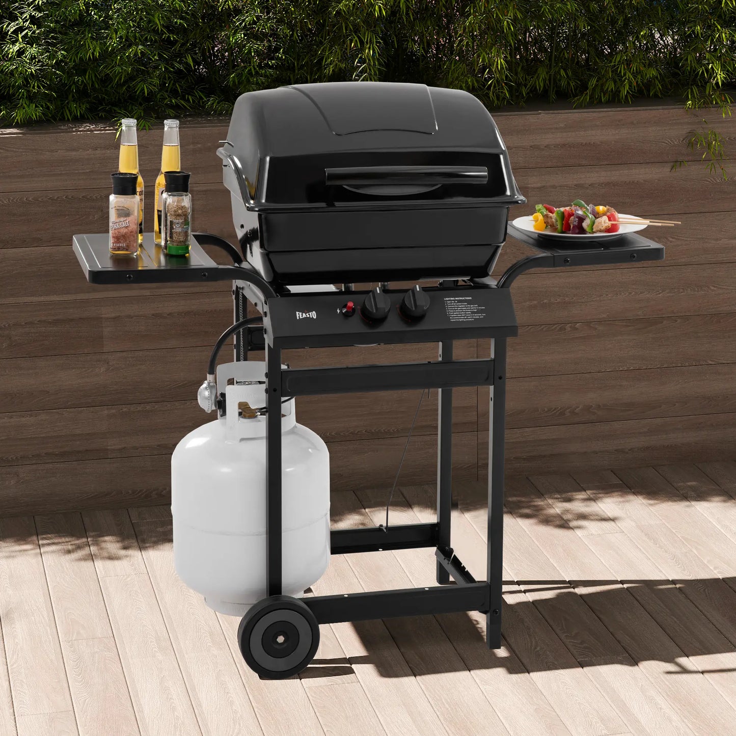 Black portable grill 